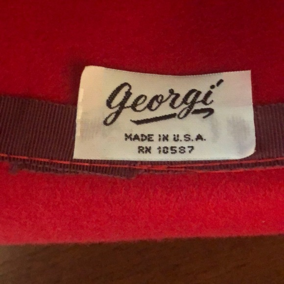 Vintage Georgi Felted Red Hat - Picture 4 of 7